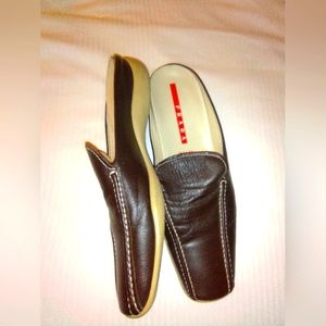 Prada Men's Slides | Dark Brown | Size 8 | Slip- On | Beautifully Handcrafted |